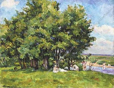 Swimming in the afternoon. (The Sun). (1923) Pyotr Konchalovsky tablo - Dekolata
