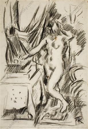 The Model at the mirror (1923) Pyotr Konchalovsky tablo - Dekolata