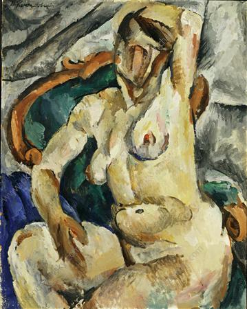 The Model in a chair (1918) Pyotr Konchalovsky tablo - Dekolata