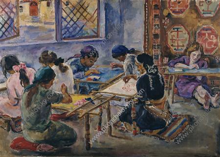 The first group of Bakhchisarai (1930) Pyotr Konchalovsky tablo - Dekolata