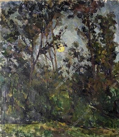 The moon through the trees (1923) Pyotr Konchalovsky tablo - Dekolata