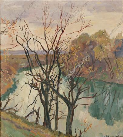 The river. Leafless trees. (1938) Pyotr Konchalovsky tablo - Dekolata