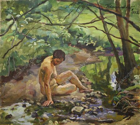 The woman at the creek (1932) Pyotr Konchalovsky tablo - Dekolata
