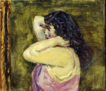 The woman in front of a mirror (1930) Pyotr Konchalovsky tablo - Dekolata