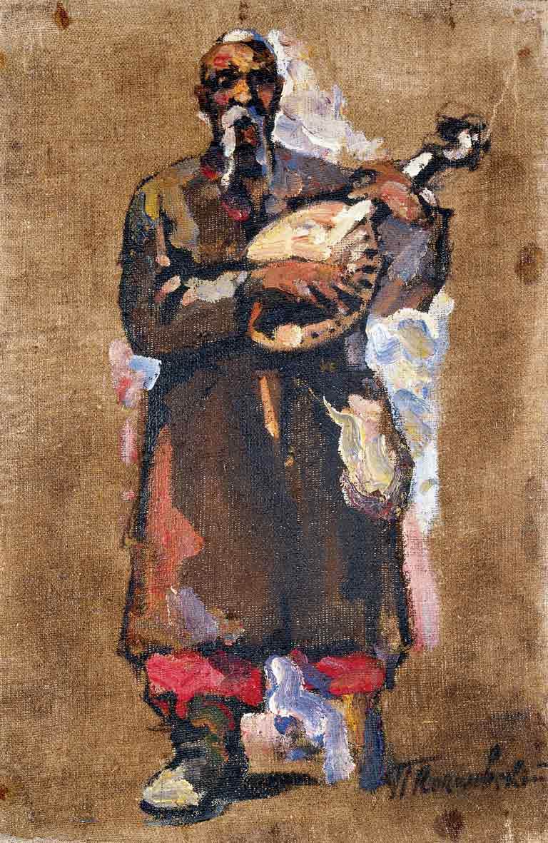 Triptych. Bandura player. Pyotr Konchalovsky tablo - Dekolata