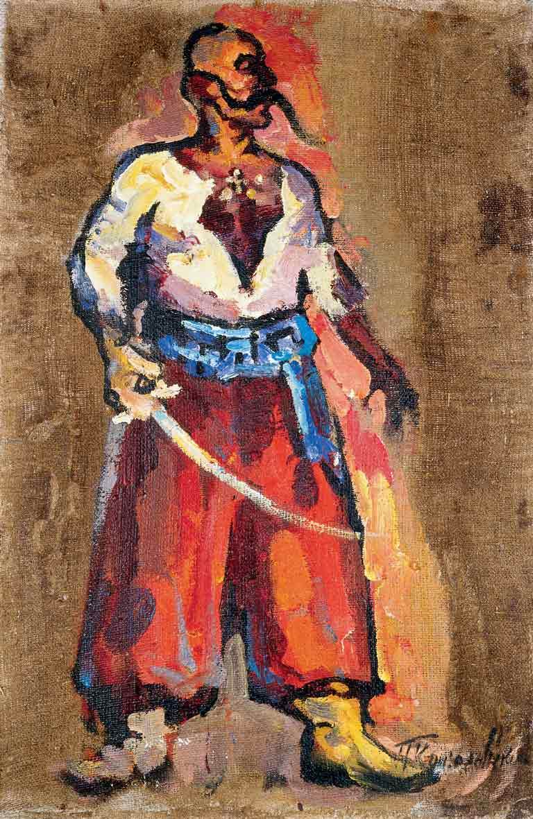 Triptych. Cossack with a saber. – Pyotr Konchalovsky Tablo