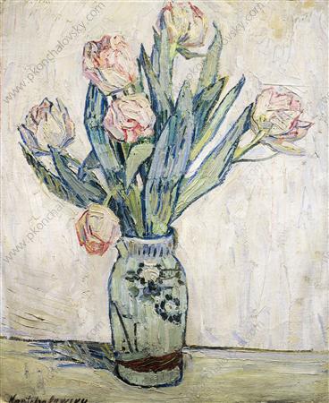 Tulips (1908) Pyotr Konchalovsky tablo - Dekolata