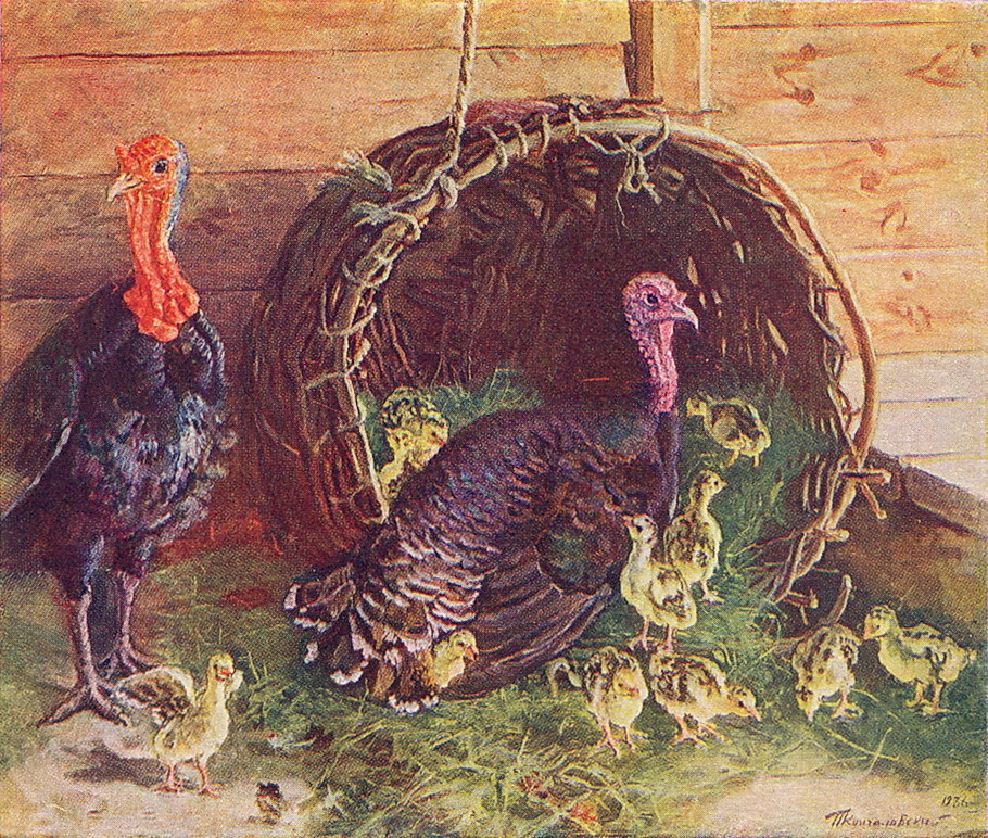 Turkey with the family (1936) Pyotr Konchalovsky tablo - Dekolata