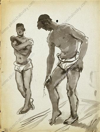 Two standing models (1934) – Pyotr Konchalovsky Tablo