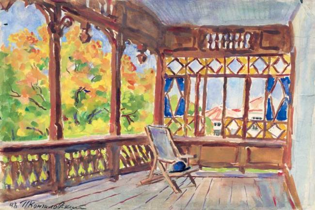 Veranda. Essentuki. (1948) Pyotr Konchalovsky tablo - Dekolata