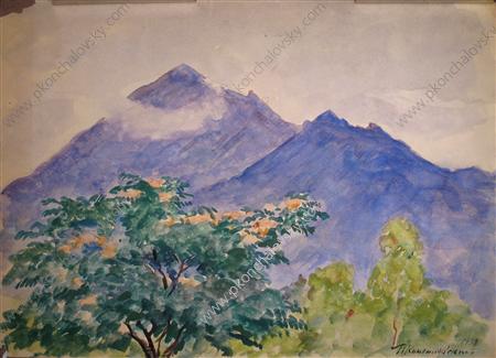 View on Beshtau place duel with Lermontov (1938) – Pyotr Konchalovsky Tablo