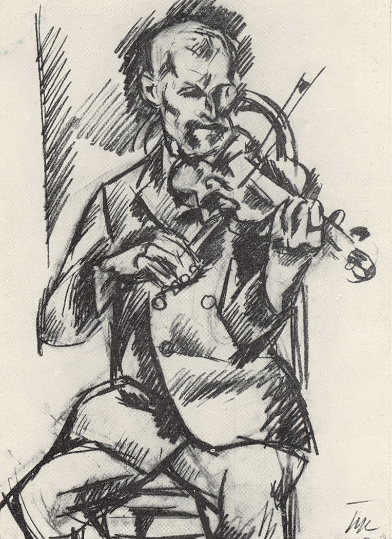 Violinist (1918) Pyotr Konchalovsky tablo - Dekolata