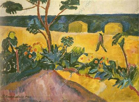 Walk of gravedigger (1910) Pyotr Konchalovsky tablo - Dekolata