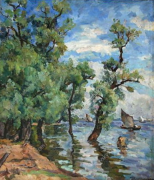 Willows on the Volkhov (1926) Pyotr Konchalovsky tablo - Dekolata