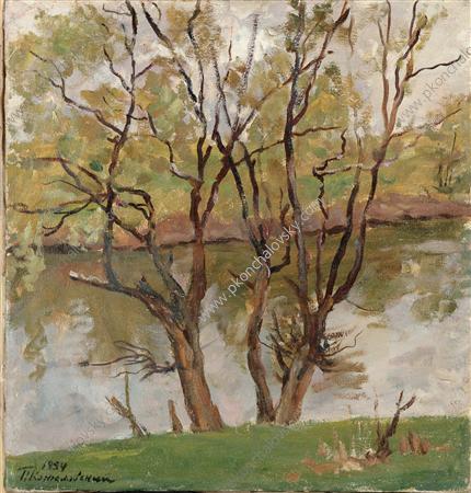 Willows on the river Protva (1954) Pyotr Konchalovsky tablo - Dekolata