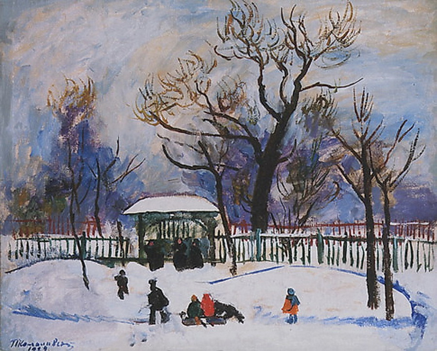 Winter. Playing children. (1929) Pyotr Konchalovsky tablo - Dekolata