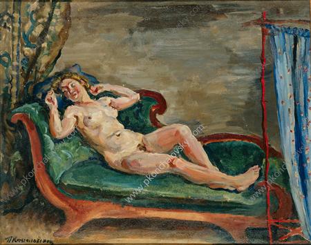 Woman on sofa (1930) Pyotr Konchalovsky tablo - Dekolata