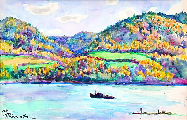 Yenisei (1951) Pyotr Konchalovsky tablo - Dekolata