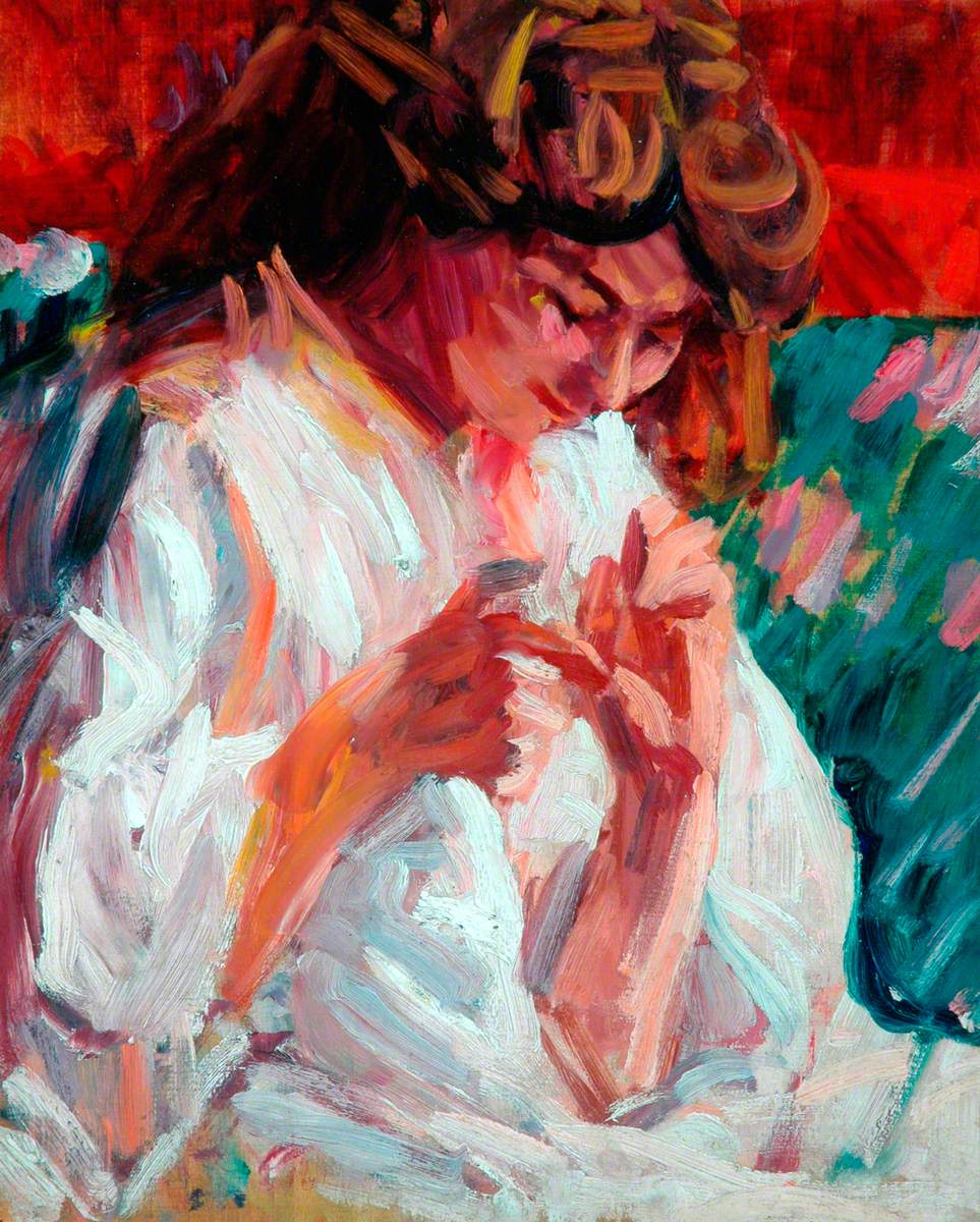 Girl Mending (1901) Roderic O'Conor tablo - Dekolata