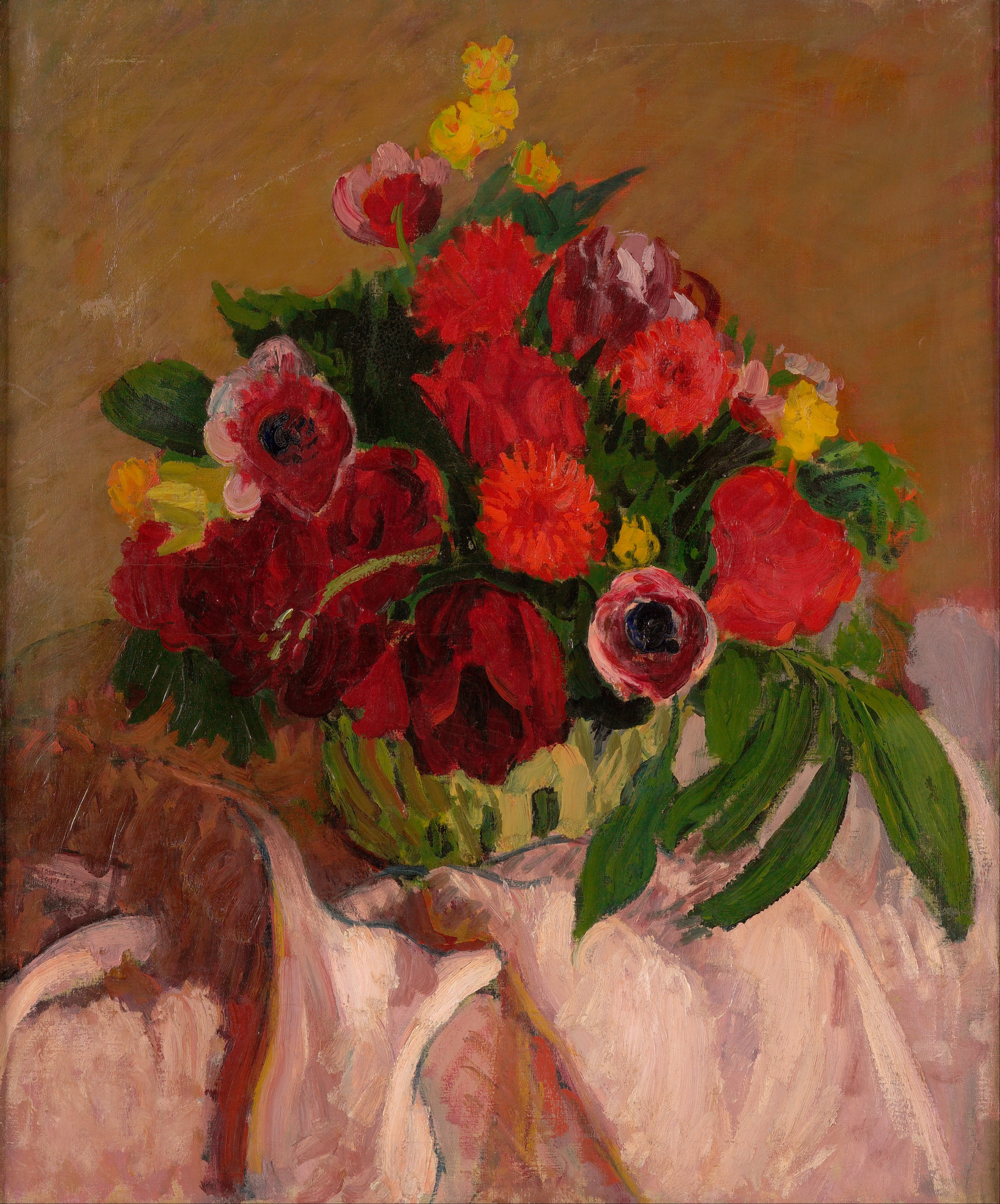 Mixed Flowers on Pink Cloth (1916) Roderic O'Conor tablo - Dekolata
