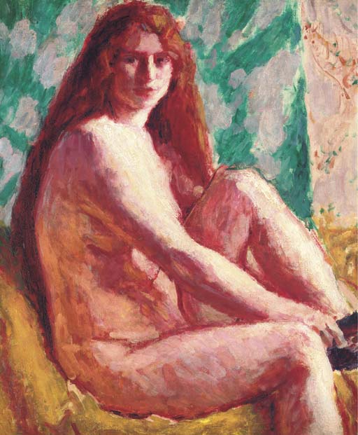 Seated Nude with Red Hair (1900) Roderic O'Conor tablo - Dekolata