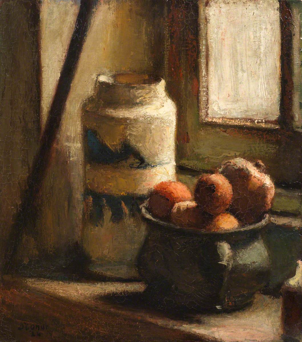 Still Life with Bowl of Fruit by a Window (1924) Roderic O'Conor tablo - Dekolata