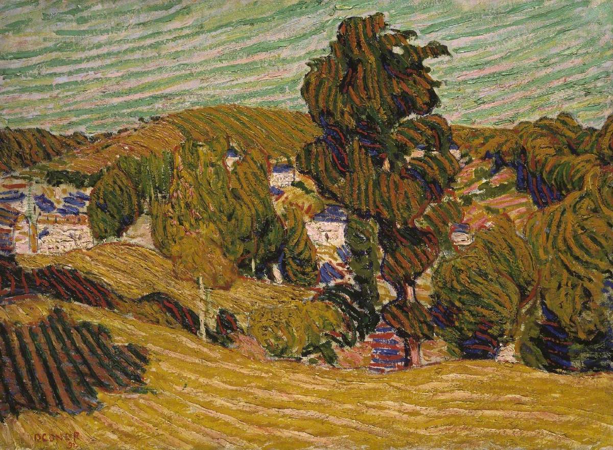 Yellow Landscape (1892) Roderic O'Conor tablo - Dekolata