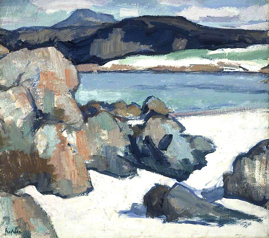 Iona Landscape. Rocks (1927) Samuel Peploe tablo - Dekolata