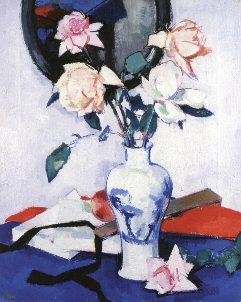 Pink Roses in a Japanese Vase (1923) Samuel Peploe tablo - Dekolata