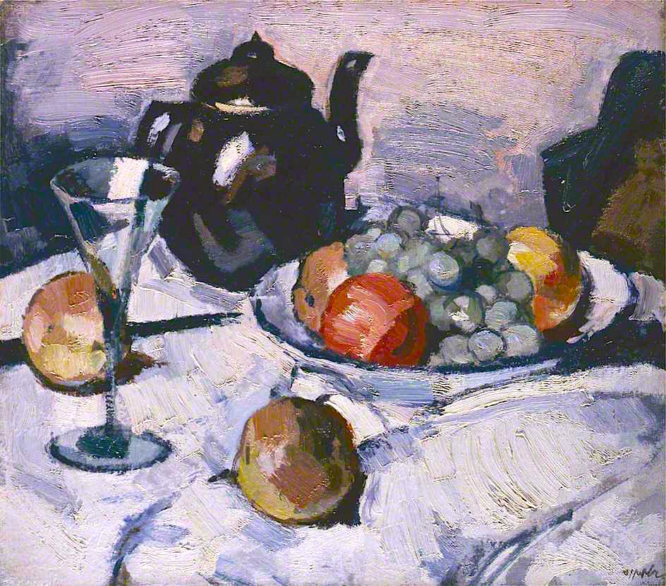 Still Life, Teapot and Fruit Samuel Peploe tablo - Dekolata