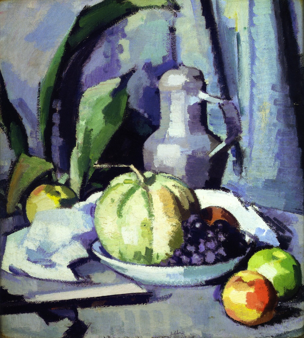 Still Life with Jug, Melon, Grapes and Apples (1927) – Samuel Peploe Tablo