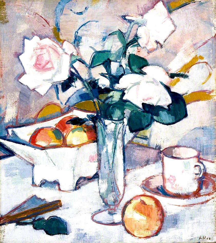 Still Life with Roses and Fan (1925) Samuel Peploe tablo - Dekolata