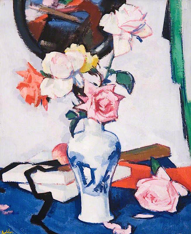 Still Life with Roses and Mirror Samuel Peploe tablo - Dekolata