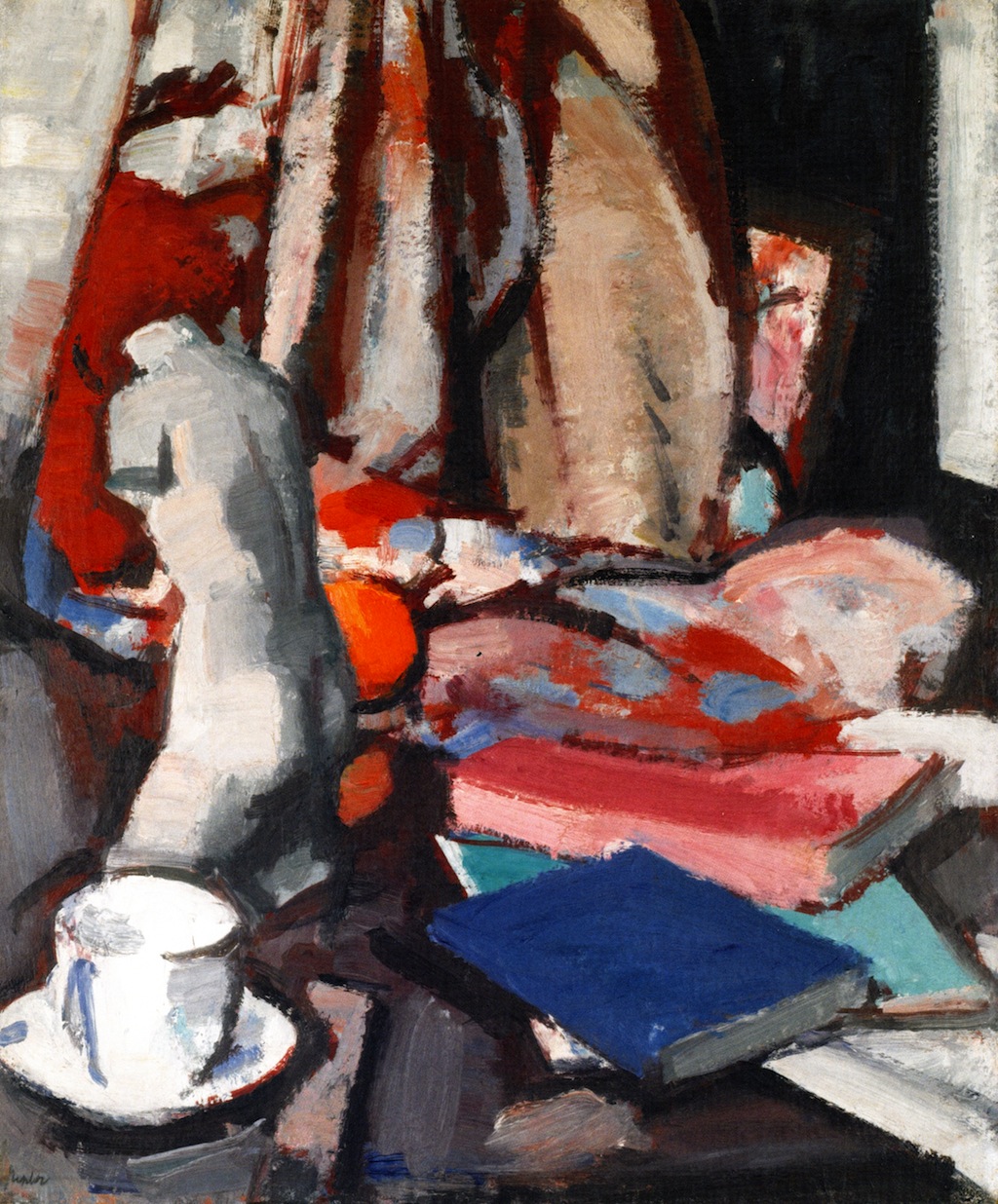 Still Life with Statuette and Books (1923) Samuel Peploe tablo - Dekolata