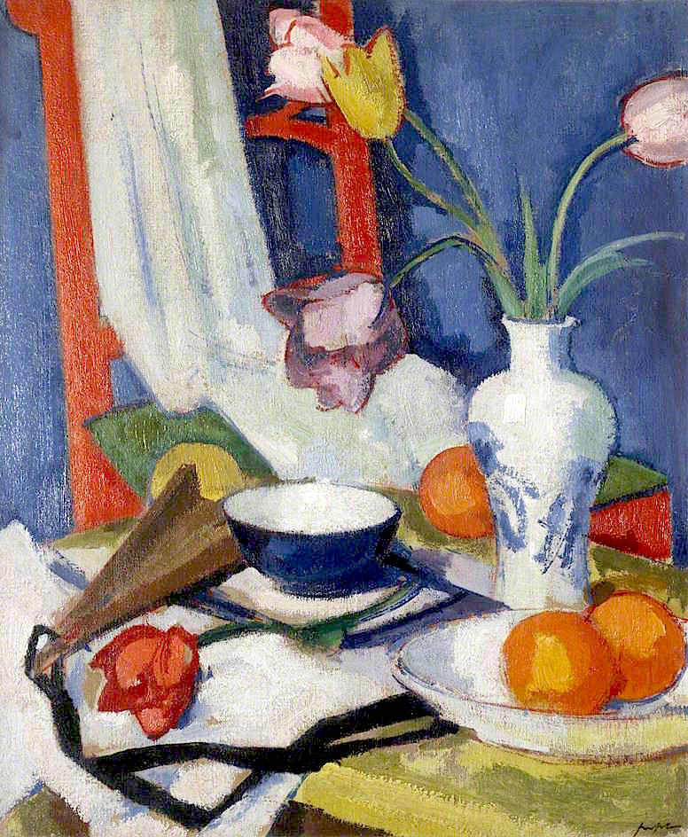 Still Life with Tulips and Oranges Samuel Peploe tablo - Dekolata