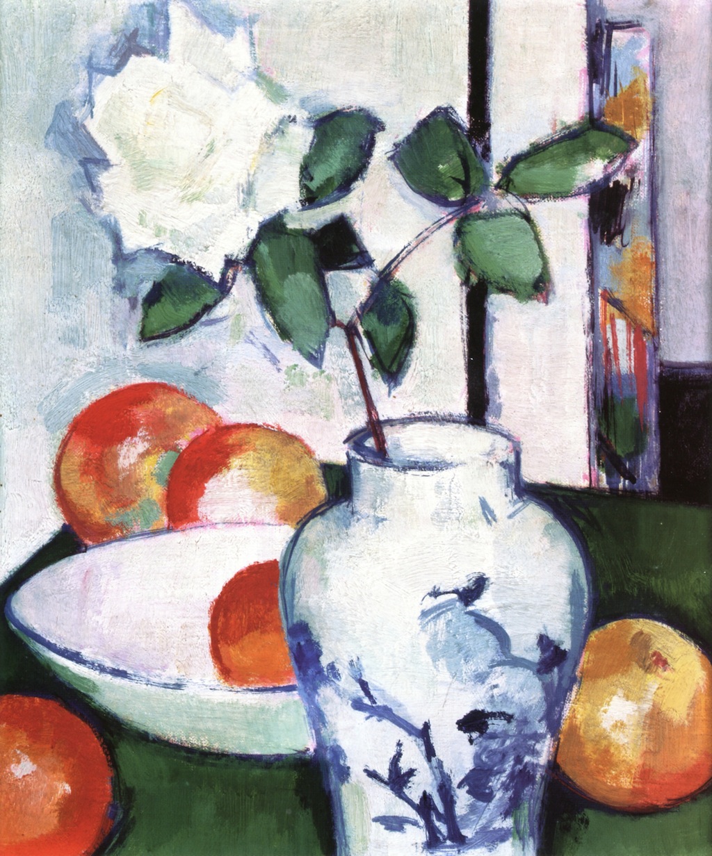 Still Life. Apples and a White Rose in an Oriental Vase (1924) Samuel Peploe tablo - Dekolata