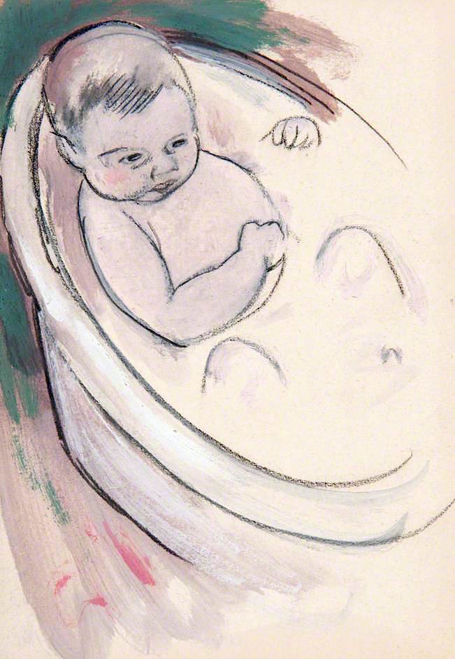 Study of a Baby in a Bath (1910) Samuel Peploe tablo - Dekolata