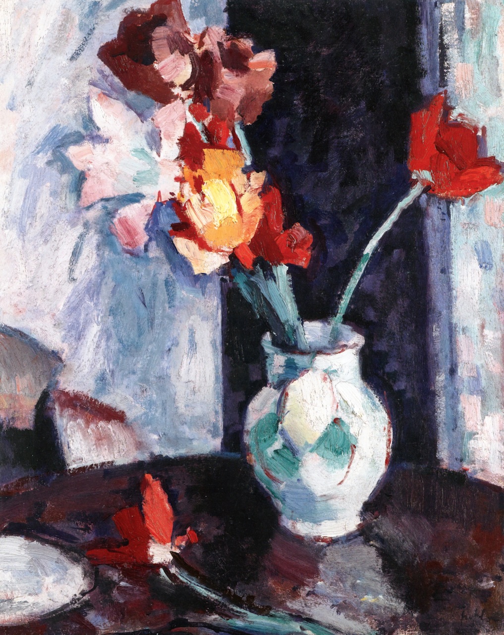 Tulips in a White Vase – Samuel Peploe Tablo