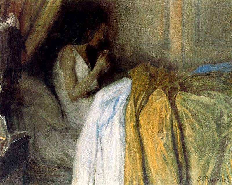 Before the morphine (1890) Santiago Rusiñol tablo - Dekolata