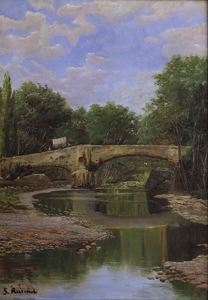 Bridge over a river (1884) Santiago Rusiñol tablo - Dekolata