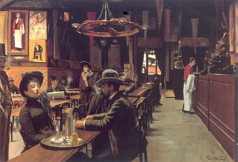 Café des Incoherents, Montmartre – Santiago Rusiñol Tablo