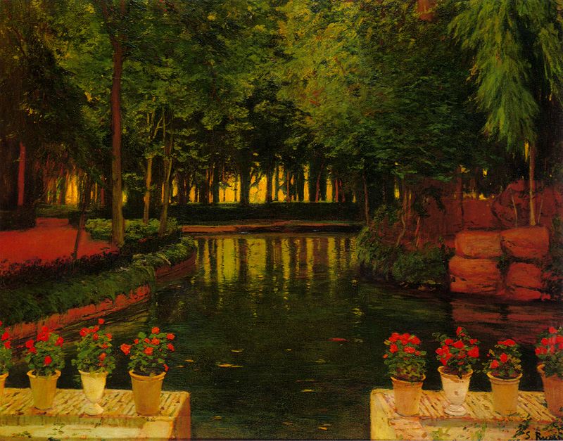 Gardens of Aranjuez (2) Santiago Rusiñol tablo - Dekolata