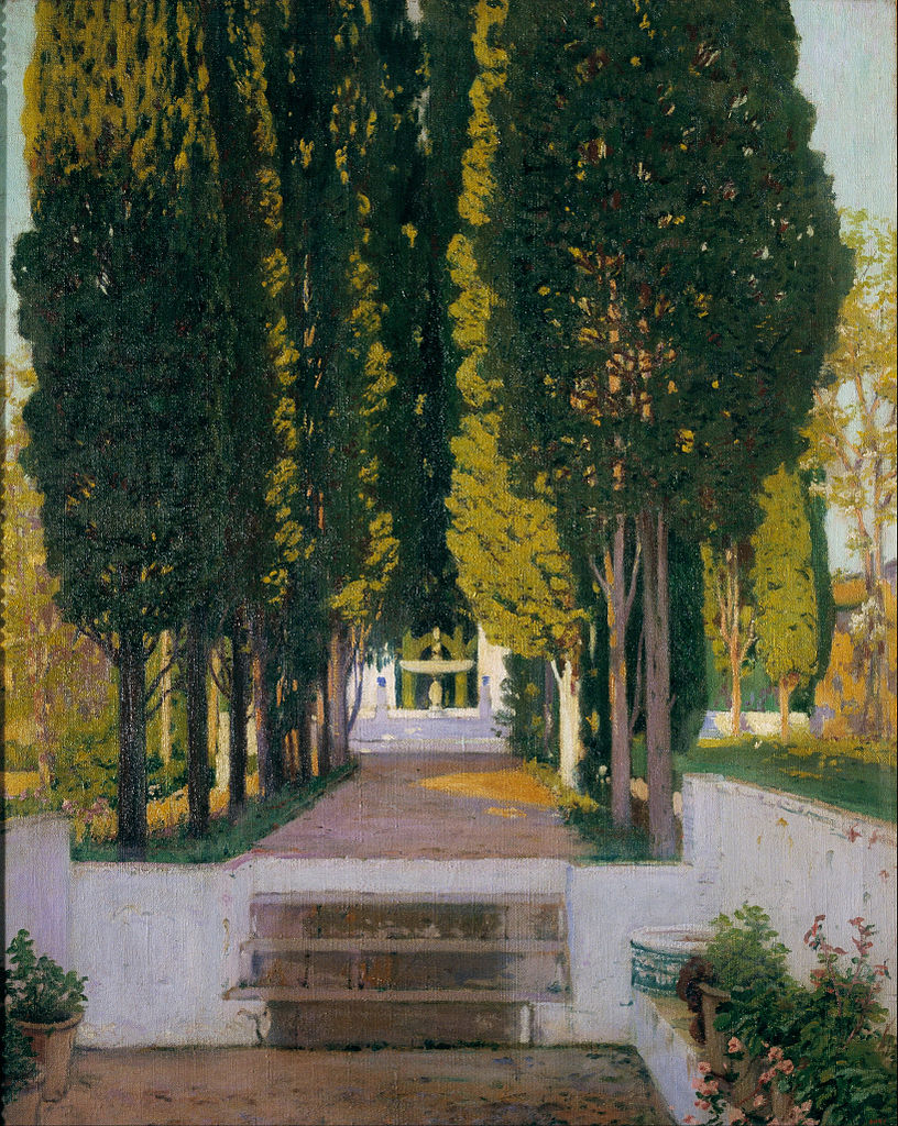 Gardens of the Generalife (1895) Santiago Rusiñol tablo - Dekolata