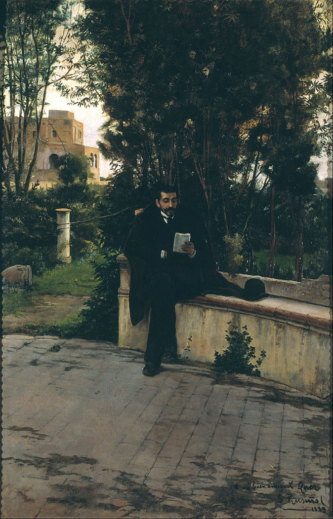 Mr.Quer in the Garden (1889) Santiago Rusiñol tablo - Dekolata