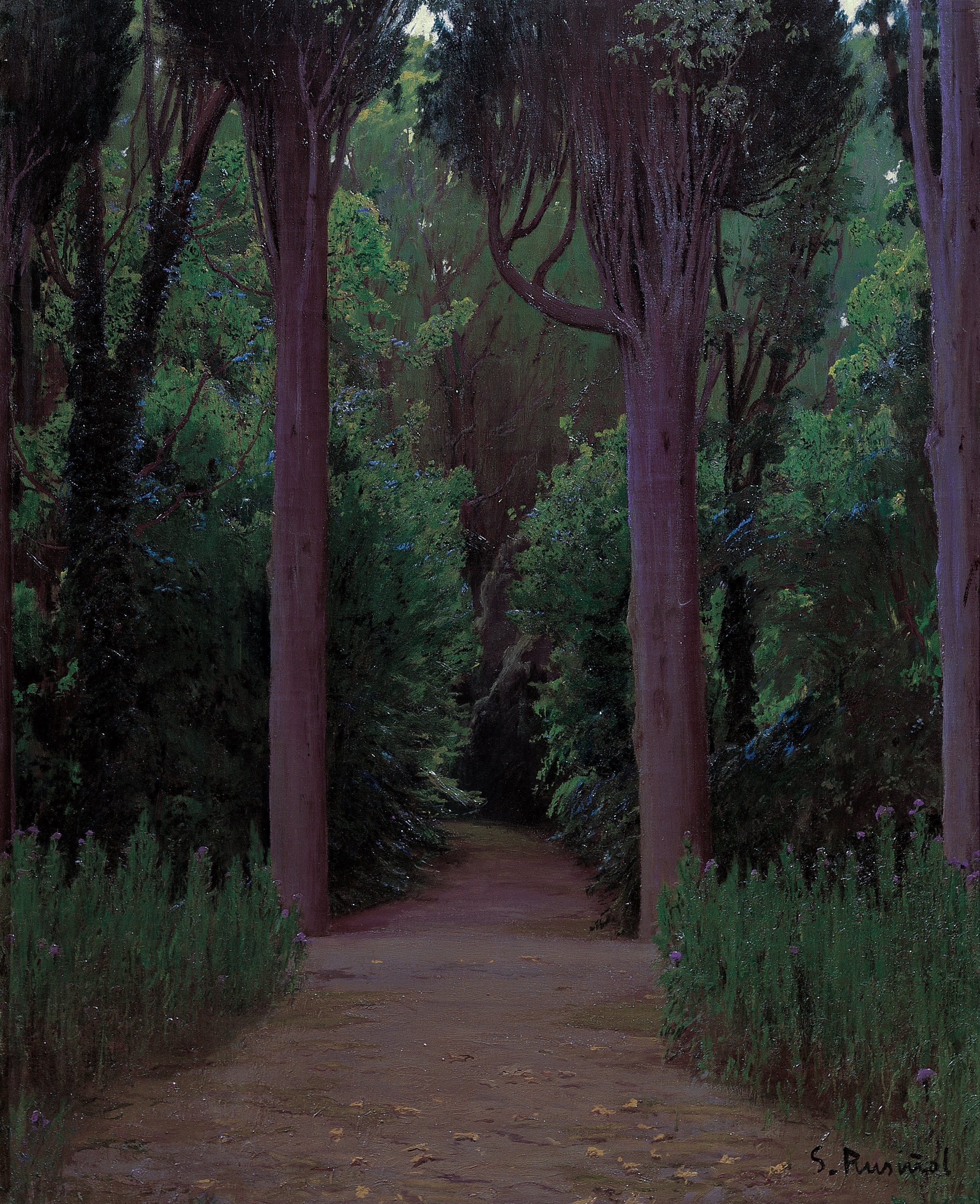 Path in a Park (1920) Santiago Rusiñol tablo - Dekolata