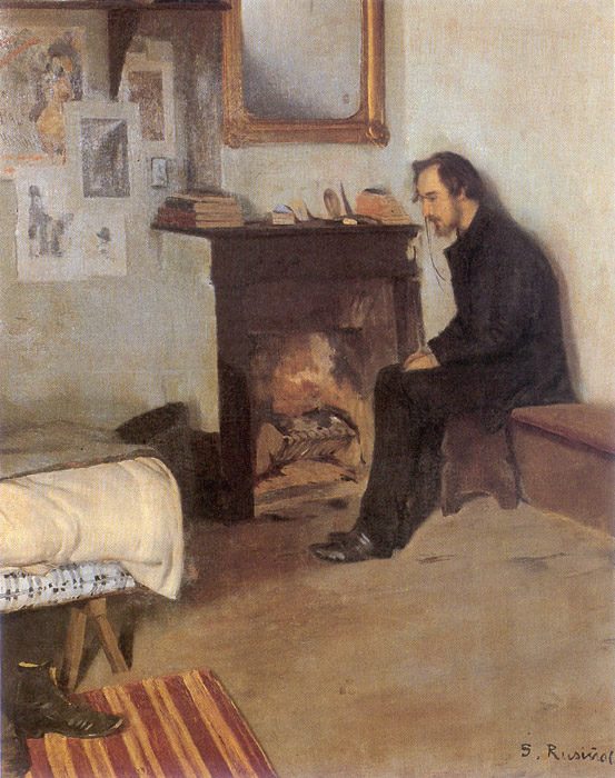 Portrait of Eric Satie Santiago Rusiñol tablo - Dekolata