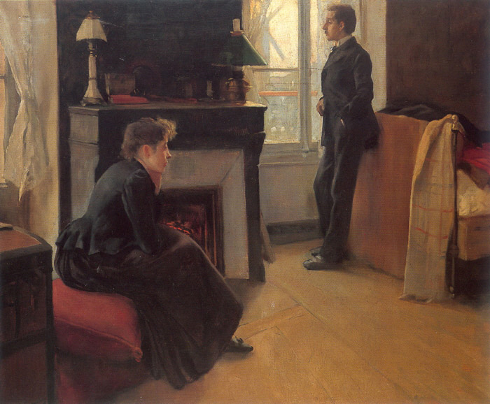 Summer shower (1891) Santiago Rusiñol tablo - Dekolata