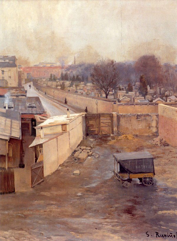 The Cemetery, Montmartre Santiago Rusiñol tablo - Dekolata