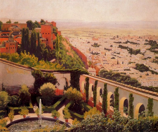 View of Granada Santiago Rusiñol tablo - Dekolata