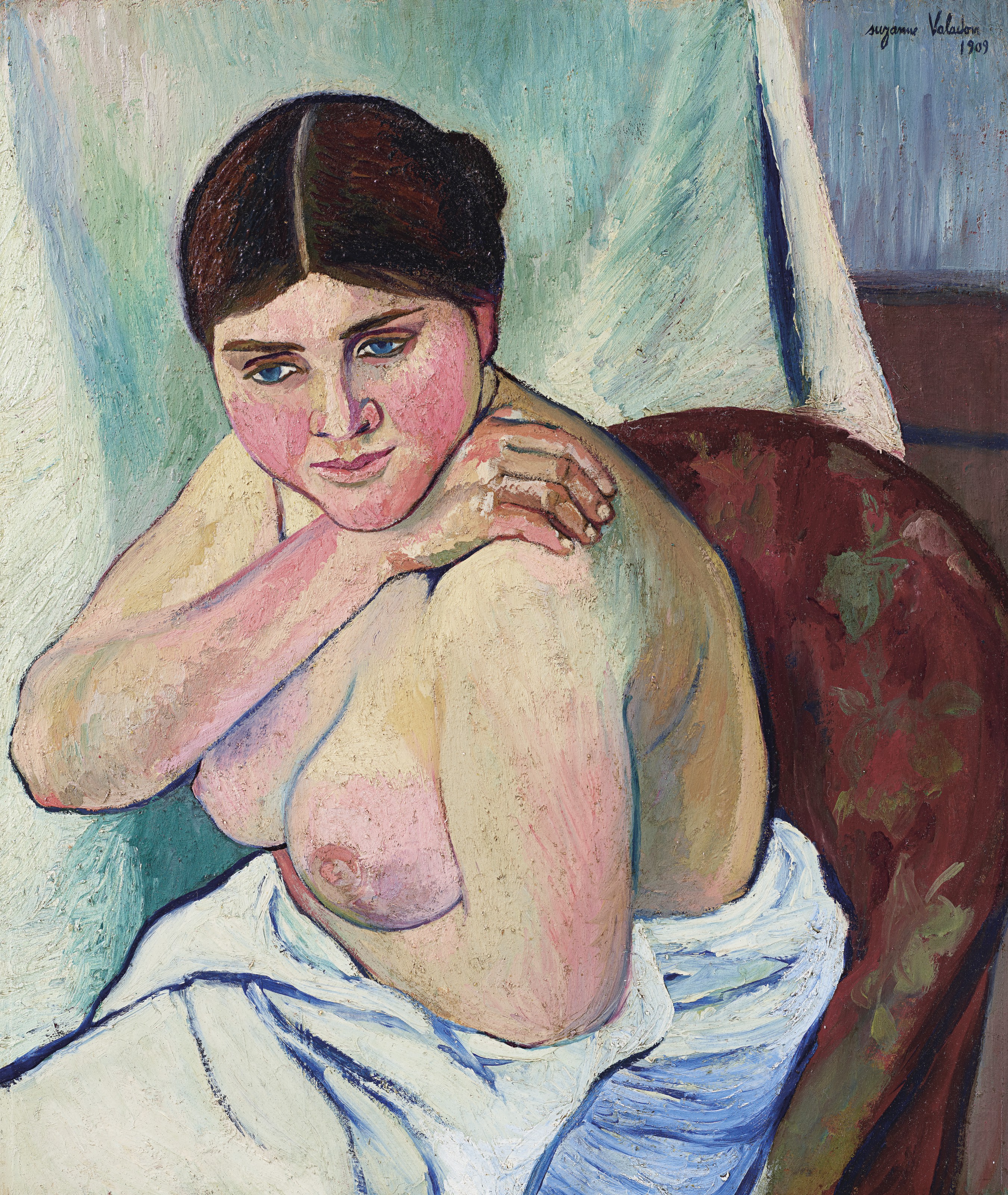 Juliette Sitting In The Armchair (1909) Suzanne Valadon tablo - Dekolata